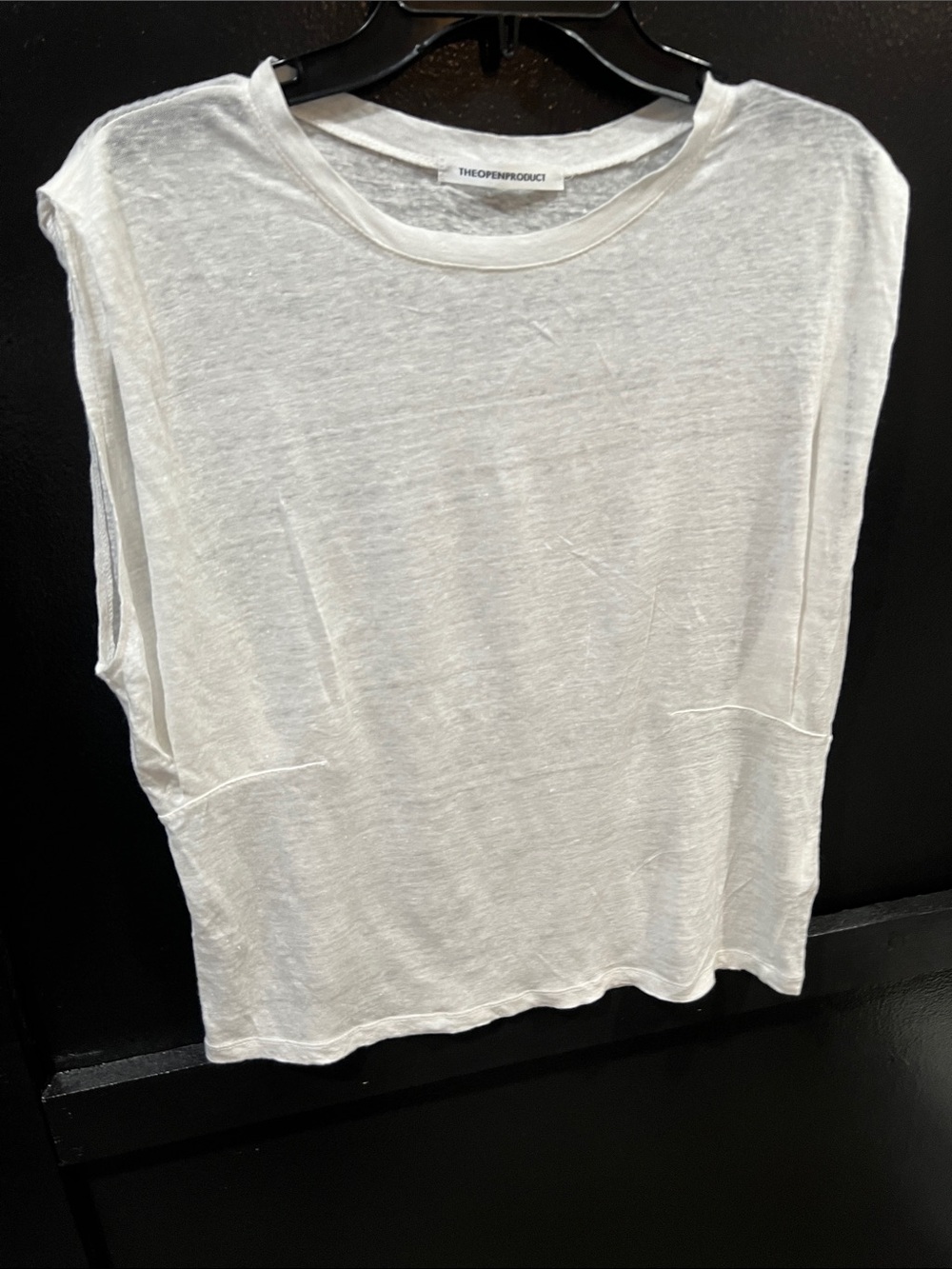 THE OPEN PRODUCT | Women's White Sleeveless Crewneck Top | Size M-L